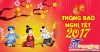 Thông báo thời gian nghỉ lễ Tết Nguyên Đán 2017